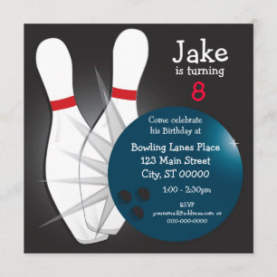 Bowling Anniversaire Fête Invitation