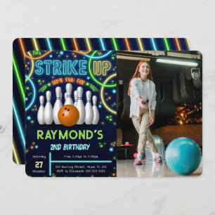 Bowling Anniversaire Photo Invitation