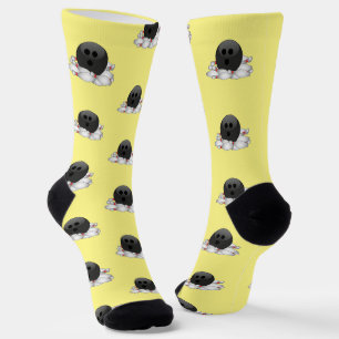 Bowling Ball and Downed Pins Socks
