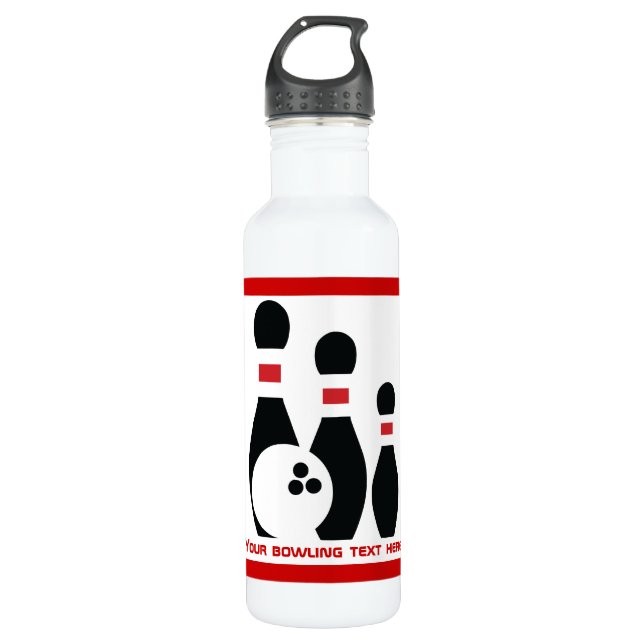 Bowling ball and pins custom 710 ml water bottle (Front)