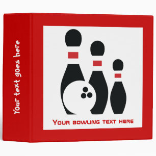 Bowling ball and pins custom binder