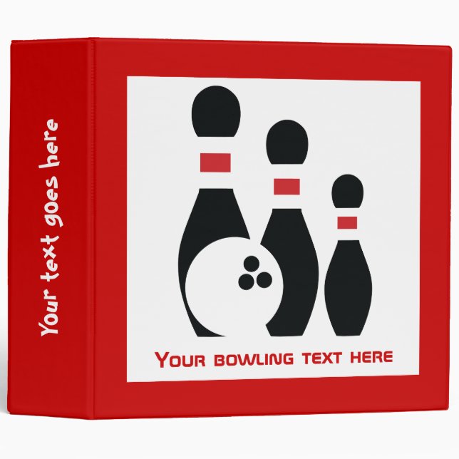 Bowling ball and pins custom binder (Front/Spine)