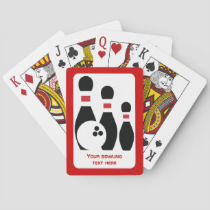 Bowling ball and pins custom playing cards