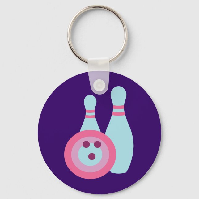Bowling Ball and Pins Keychain (Front)