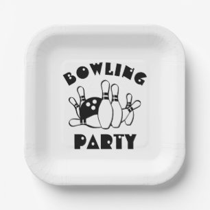Bowling Ball And Pins  Paper Plate