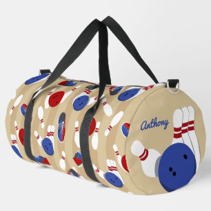 Bowling Ball and Pins Personalized Duffle Bag