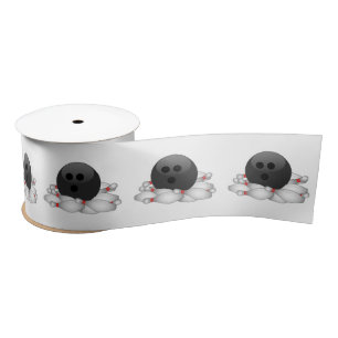 Bowling Ball And Pins Satin Ribbon
