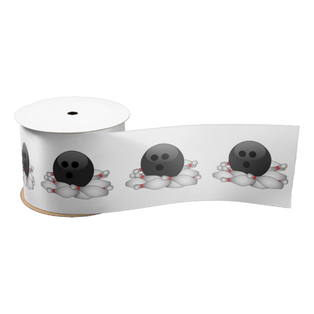 Bowling Ball And Pins Satin Ribbon (Spool)