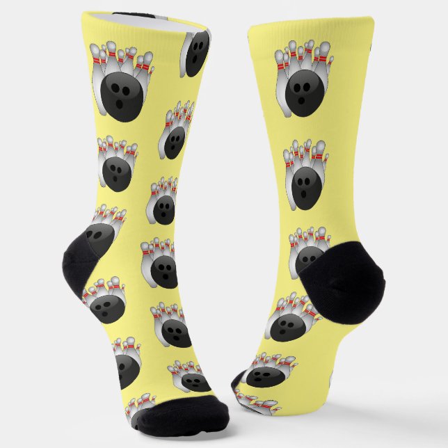 Bowling Ball and Pins Socks (Angled)