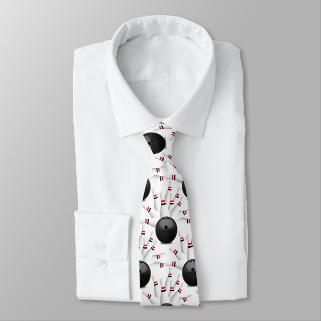 Bowling Ball and Pins Tie (Tied)