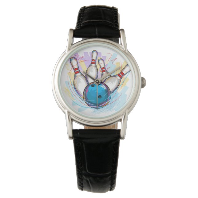 Bowling Ball and Pins Watch (Front)