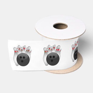 Bowling Ball And Ten Pins Satin Ribbon