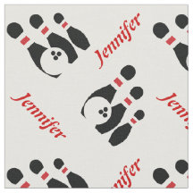 Bowling ball black red pins with name personalized
