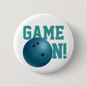 Bowling Ball Blue 2 Inch Round Button