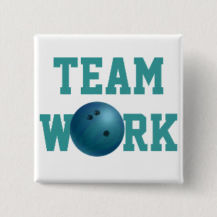 Bowling Ball Blue 2 Inch Square Button