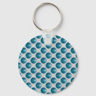 Bowling Ball Blue Keychain