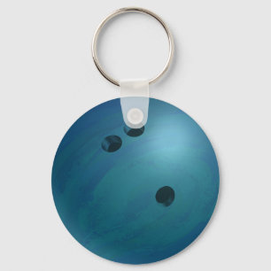 Bowling Ball Blue Keychain