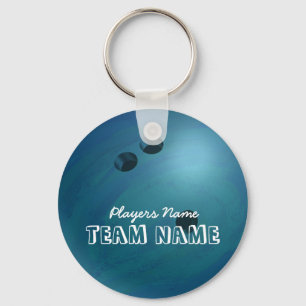 Bowling Ball Blue Keychain