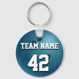 Bowling Ball Blue Keychain