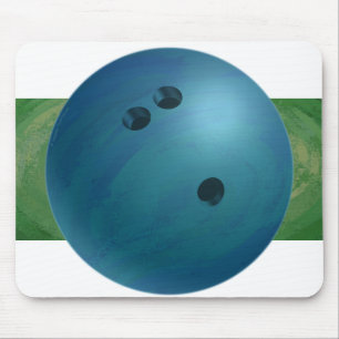 Bowling Ball Blue Mouse Pad