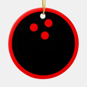 bowling ball ceramic ornament