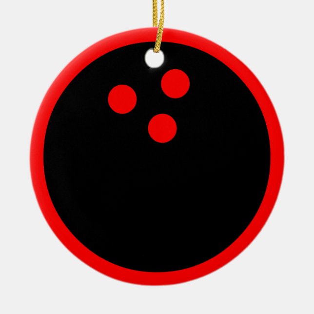 bowling ball ceramic ornament (Front)