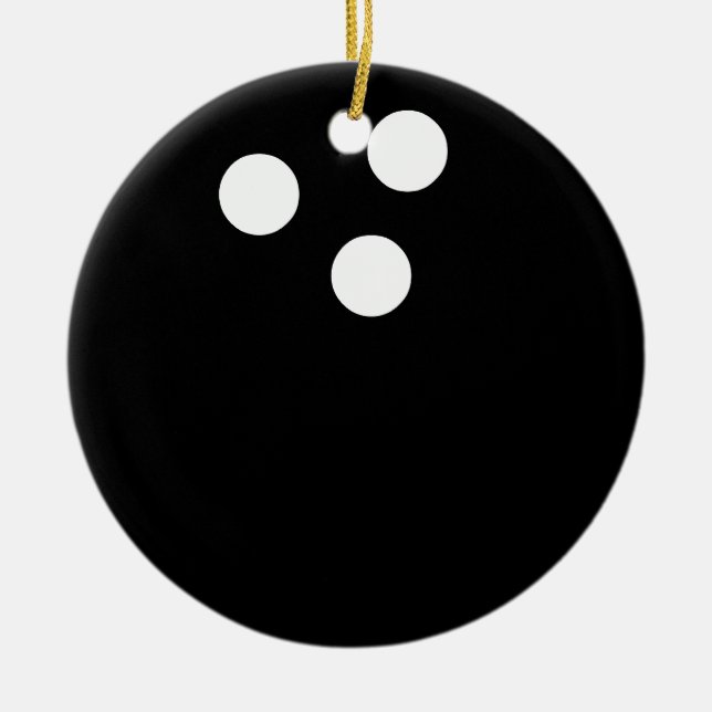 bowling ball ceramic ornament (Front)