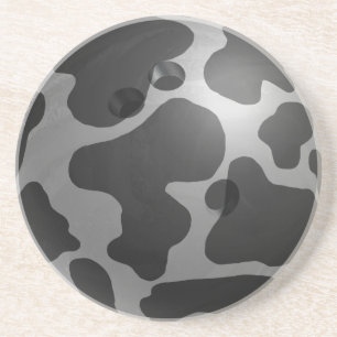 Bowling Ball Cow Grey Coaster