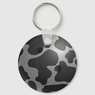 Bowling Ball Cow Grey Keychain