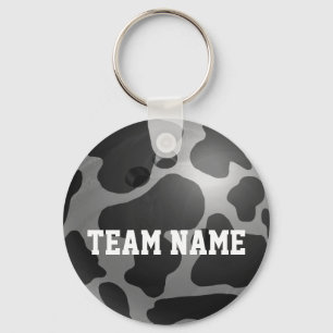 Bowling Ball Cow Grey Keychain