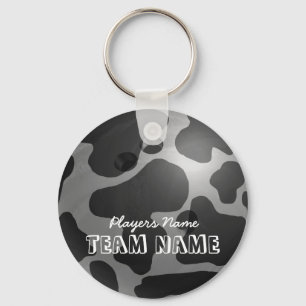Bowling Ball Cow Grey Keychain