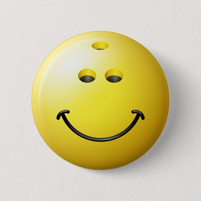 Bowling Ball Face 2 Inch Round Button (Front)