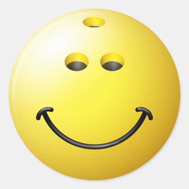 Bowling Ball Face Classic Round Sticker (Front)