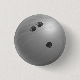 Bowling Ball Grey 1 Inch Round Button