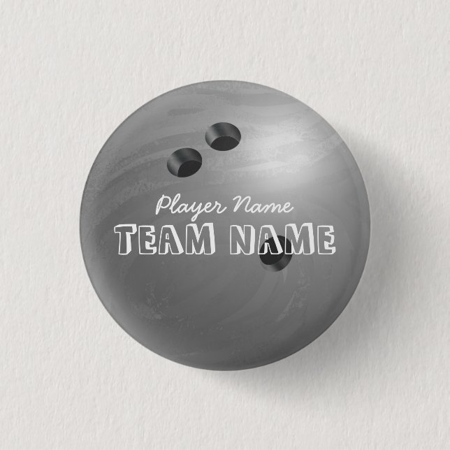 Bowling Ball Grey 1 Inch Round Button (Front)