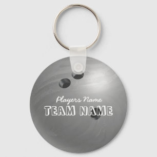 Bowling Ball Grey Keychain