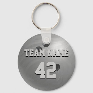 Bowling Ball Grey Keychain
