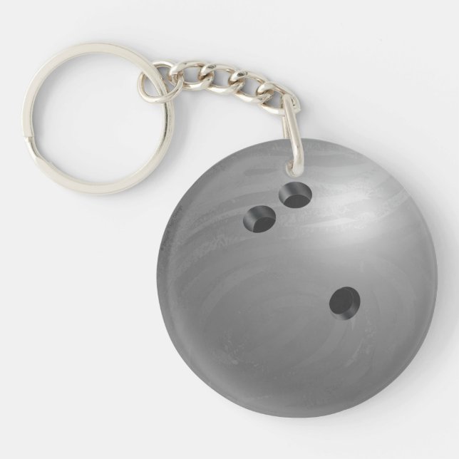 Bowling Ball Grey Keychain (Front)
