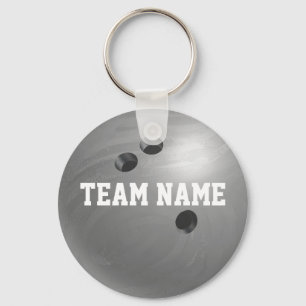 Bowling Ball Grey Keychain
