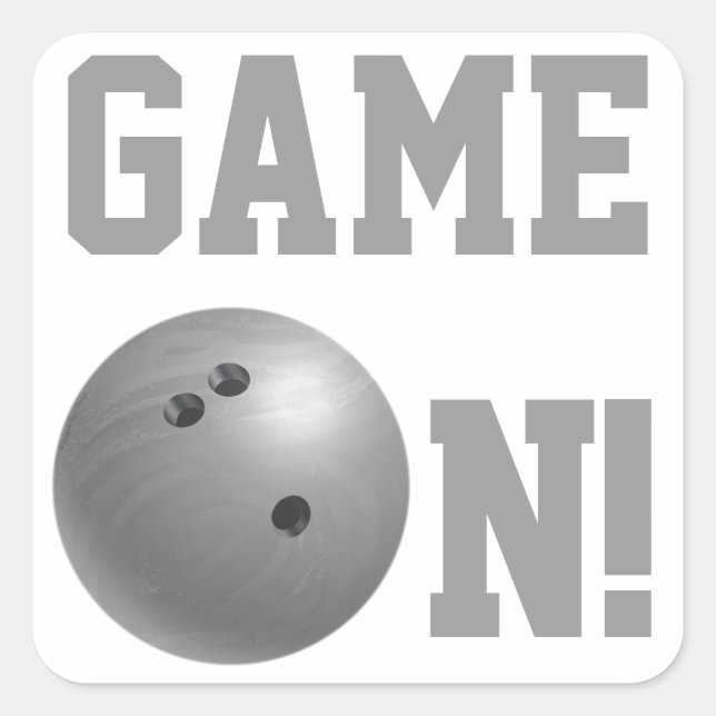 Bowling Ball Grey Square Sticker (Front)