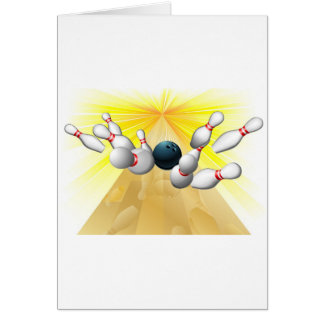 Bowling ball hitting pins