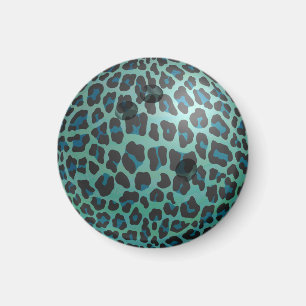 Bowling Ball Leopard Teal Magnet