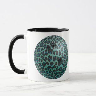 Bowling Ball Leopard Teal Mug