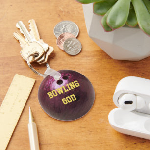 Bowling Ball Look Personalized Keychain
