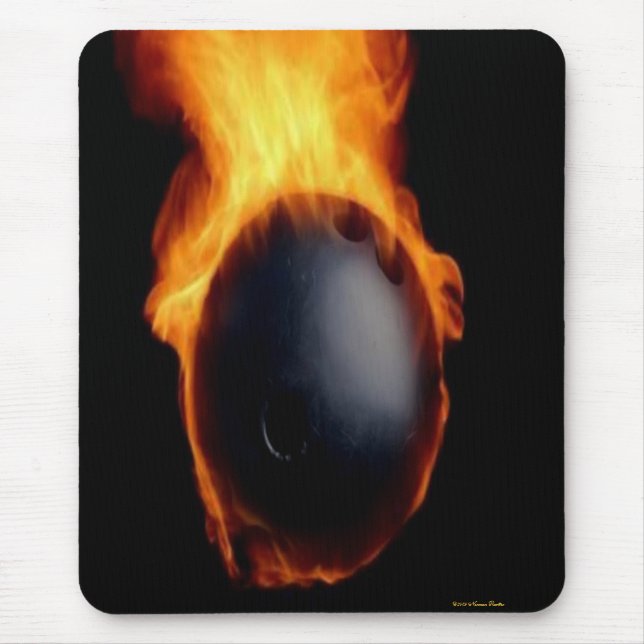 Bowling Ball On Fire Mousepad (Front)