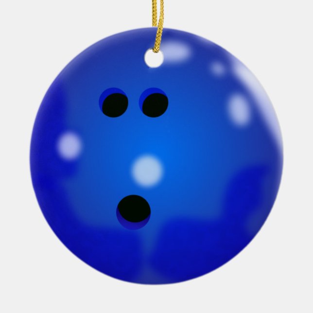 Bowling Ball Ornament (Blue) (Front)
