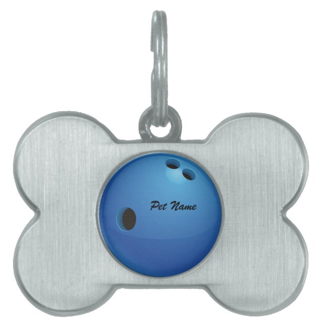 Bowling Ball Pet Name Template Pet Tag (Front)