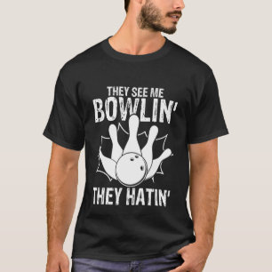 Bowling Ball Pin Bowler Strike Bowling Fanatic Bow T-Shirt