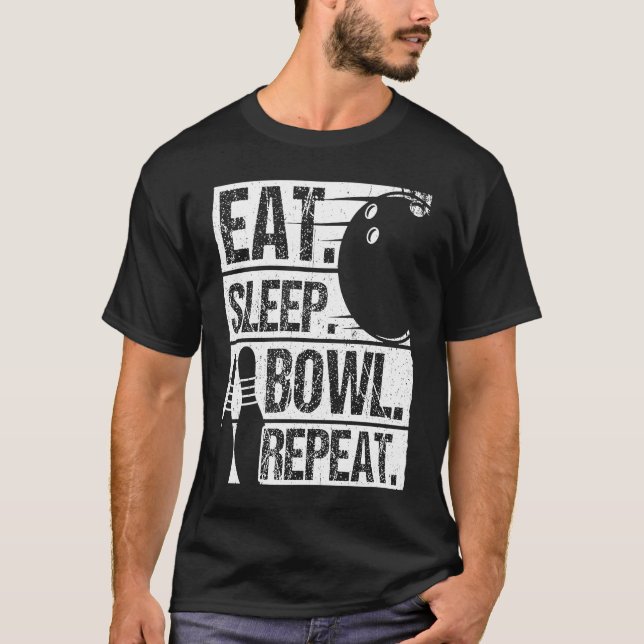 Bowling Ball Pin Bowler Strike Bowling Fanatic Bow T-Shirt (Front)