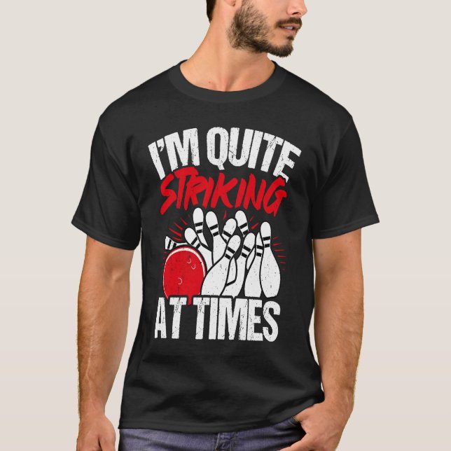 Bowling Ball Pin Bowler Strike Bowling Fanatic Bow T-Shirt (Front)